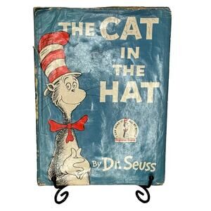 VTG 1957 1st Educational Ed. The Cat in the Hat, Seuss, Houghton Mifflin, HCDJ